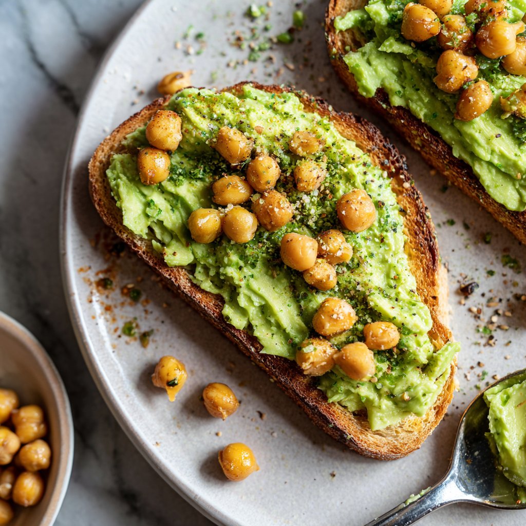 Healthy Lunch Avocado Chickpea Toast