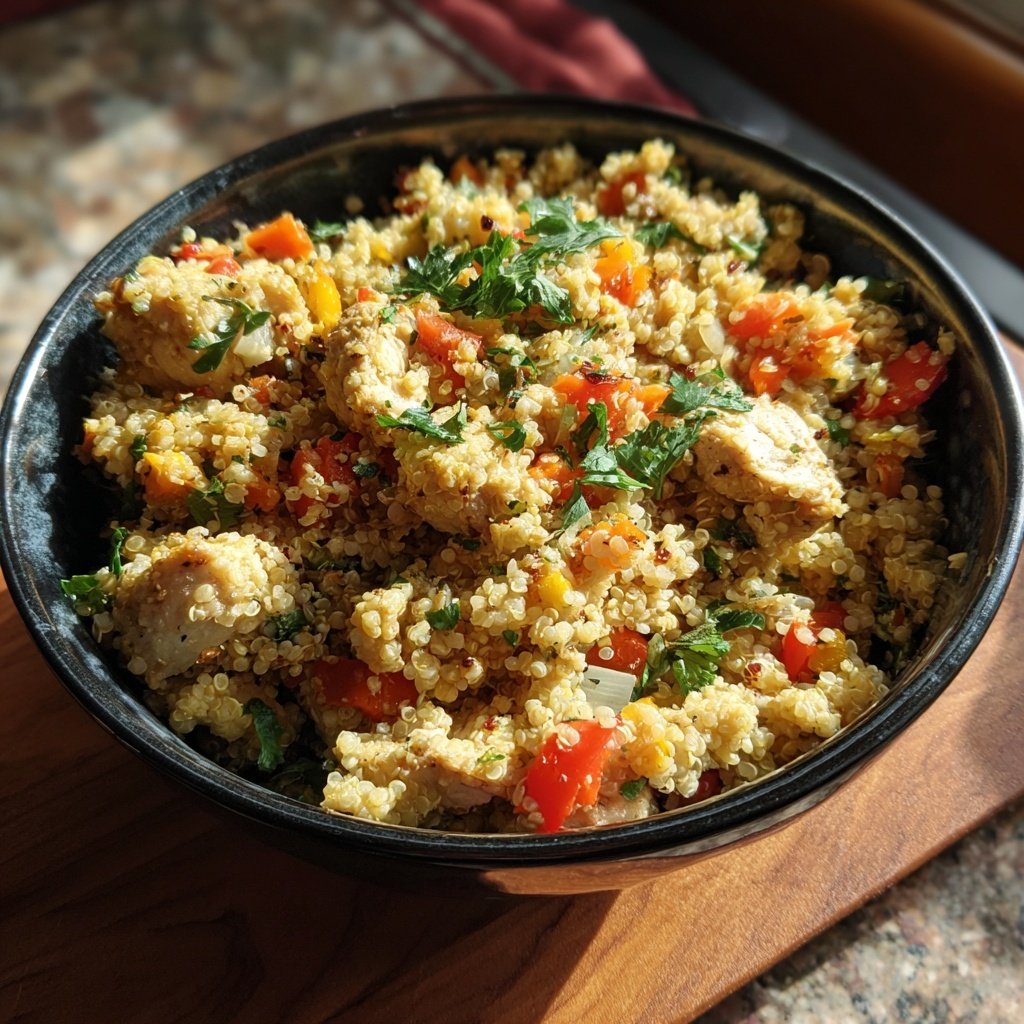 High Protein Chicken Quinoa Bowl