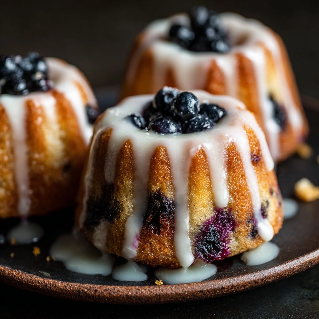 Lemon Blueberry Mini Bundt Cakes