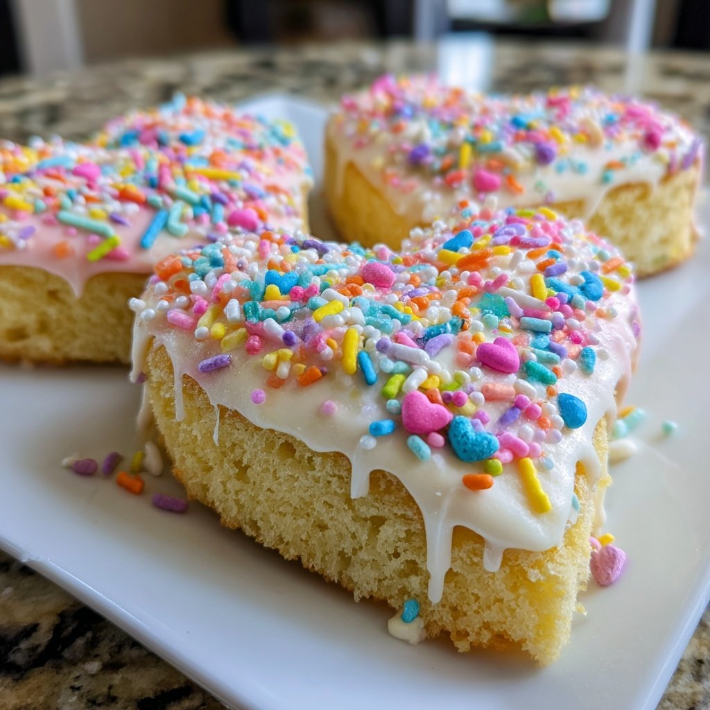 Mini Heart Cake with Vanilla Sponge
