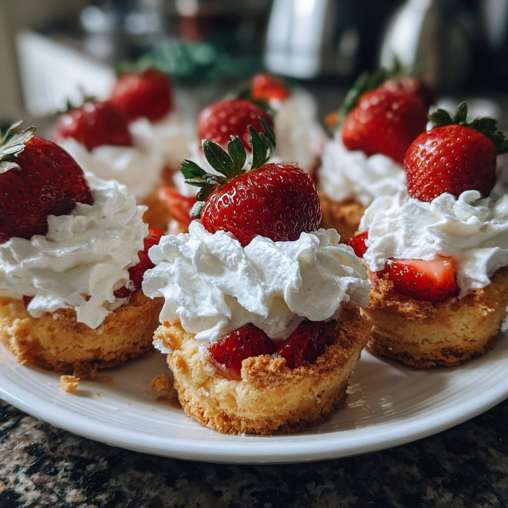 Strawberry Cream Biscuit Cups